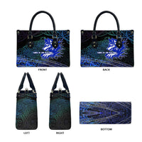 Fenrir Leather Bag with Blue Wolf, Runes and Ragnarok End of Gods Tribute - Wonder Print Shop