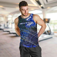 Fenrir Men Tank Top with Blue Wolf, Runes and Ragnarok End of Gods Tribute - Wonder Print Shop