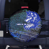Fenrir Spare Tire Cover with Blue Wolf, Runes and Ragnarok End of Gods Tribute - Wonder Print Shop