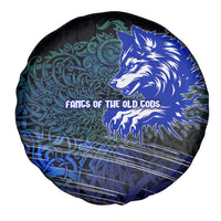 Fenrir Spare Tire Cover with Blue Wolf, Runes and Ragnarok End of Gods Tribute - Wonder Print Shop