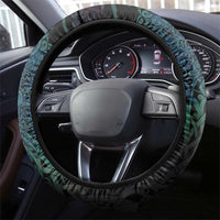 Fenrir Steering Wheel Cover with Blue Wolf, Runes and Ragnarok End of Gods Tribute - Wonder Print Shop