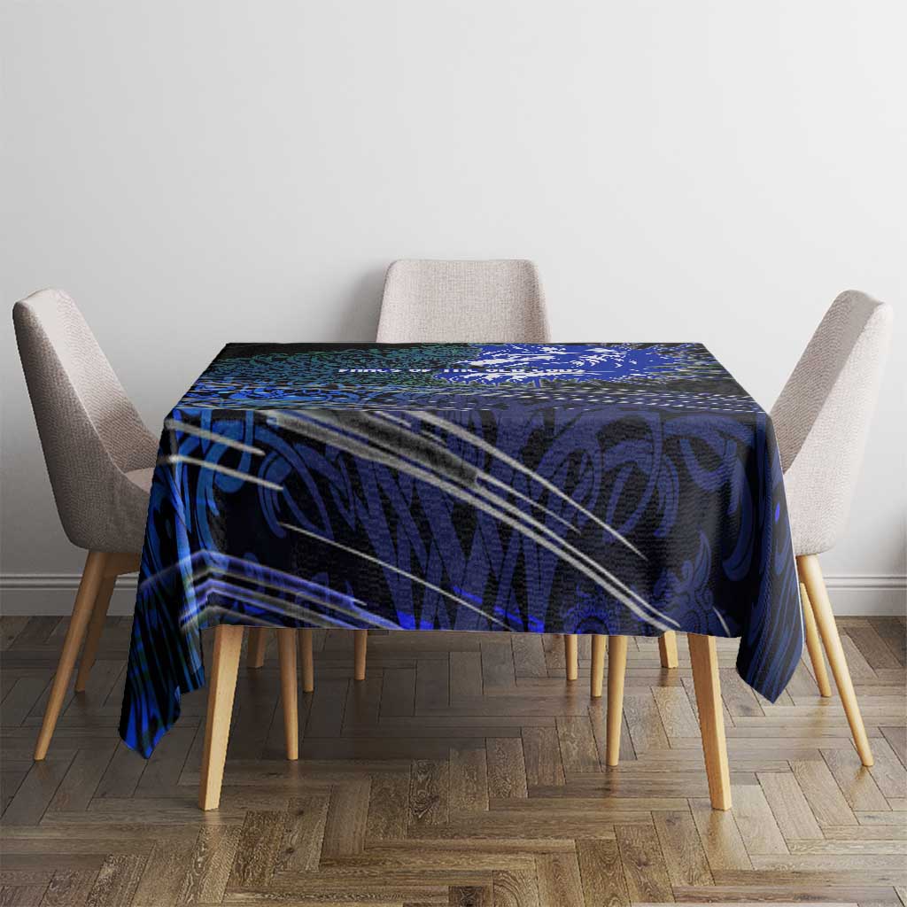 Fenrir Tablecloth with Blue Wolf, Runes and Ragnarok End of Gods Tribute - Wonder Print Shop