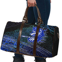 Fenrir Travel Bag with Blue Wolf, Runes and Ragnarok End of Gods Tribute - Wonder Print Shop