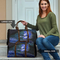 Fenrir Travel Bag with Blue Wolf, Runes and Ragnarok End of Gods Tribute - Wonder Print Shop