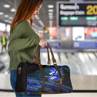 Fenrir Travel Bag with Blue Wolf, Runes and Ragnarok End of Gods Tribute - Wonder Print Shop