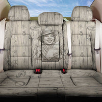 Zora Neale Hurston Back Car Seat Cover Rustic Wood Engraved Style Illustration Joyful Portrait with Book and Map Donkey - Wonder Print Shop