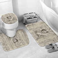 Zora Neale Hurston Bathroom Set Rustic Wood Engraved Style Illustration Joyful Portrait with Book and Map Donkey - Wonder Print Shop
