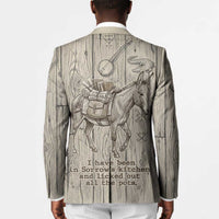 Zora Neale Hurston Blazer Rustic Wood Engraved Style Illustration Joyful Portrait with Book and Map Donkey - Wonder Print Shop