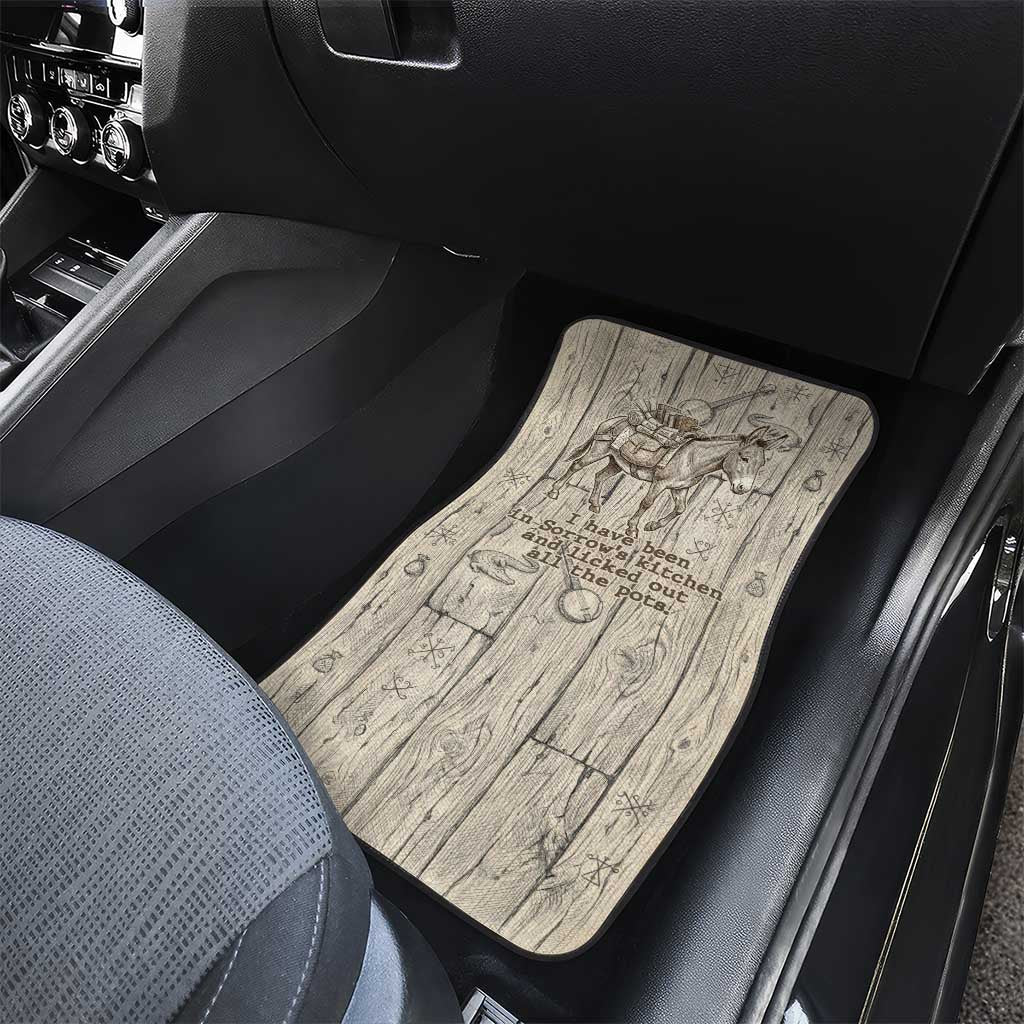 Zora Neale Hurston Car Mats Rustic Wood Engraved Style Illustration Joyful Portrait with Book and Map Donkey - Wonder Print Shop