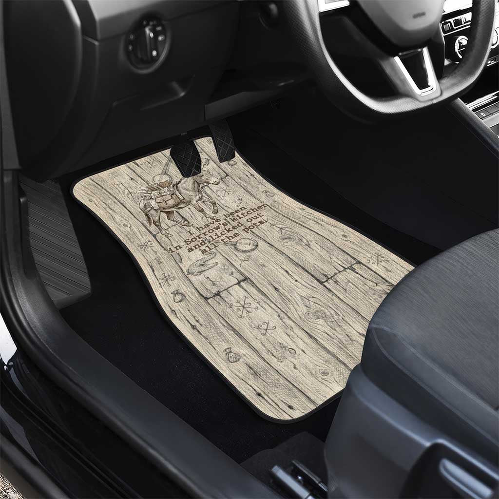 Zora Neale Hurston Car Mats Rustic Wood Engraved Style Illustration Joyful Portrait with Book and Map Donkey - Wonder Print Shop