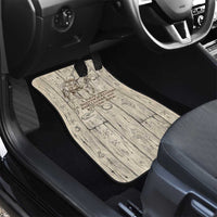 Zora Neale Hurston Car Mats Rustic Wood Engraved Style Illustration Joyful Portrait with Book and Map Donkey - Wonder Print Shop
