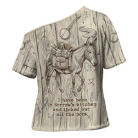 Zora Neale Hurston Cross Shoulder Shirt Rustic Wood Engraved Style Illustration Joyful Portrait with Book and Map Donkey - Wonder Print Shop