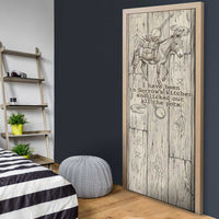 Zora Neale Hurston Door Cover Rustic Wood Engraved Style Illustration Joyful Portrait with Book and Map Donkey - Wonder Print Shop