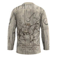 Zora Neale Hurston Hockey Jersey Rustic Wood Engraved Style Illustration Joyful Portrait with Book and Map Donkey - Wonder Print Shop