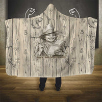 Zora Neale Hurston Hooded Blanket Rustic Wood Engraved Style Illustration Joyful Portrait with Book and Map Donkey - Wonder Print Shop