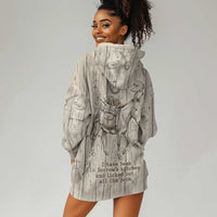 Zora Neale Hurston Hoodie Dress Rustic Wood Engraved Style Illustration Joyful Portrait with Book and Map Donkey - Wonder Print Shop