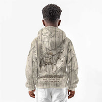 Zora Neale Hurston Kid Hoodie Rustic Wood Engraved Style Illustration Joyful Portrait with Book and Map Donkey - Wonder Print Shop