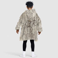 Zora Neale Hurston Kid Wearable Blanket Hoodie Rustic Wood Engraved Style Illustration Joyful Portrait with Book and Map Donkey - Wonder Print Shop