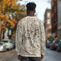 Zora Neale Hurston Long Sleeve Shirt Rustic Wood Engraved Style Illustration Joyful Portrait with Book and Map Donkey - Wonder Print Shop