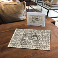 Zora Neale Hurston Puzzle Rustic Wood Engraved Style Illustration Joyful Portrait with Book and Map Donkey - Wonder Print Shop