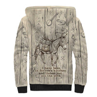 Zora Neale Hurston Sherpa Hoodie Rustic Wood Engraved Style Illustration Joyful Portrait with Book and Map Donkey - Wonder Print Shop