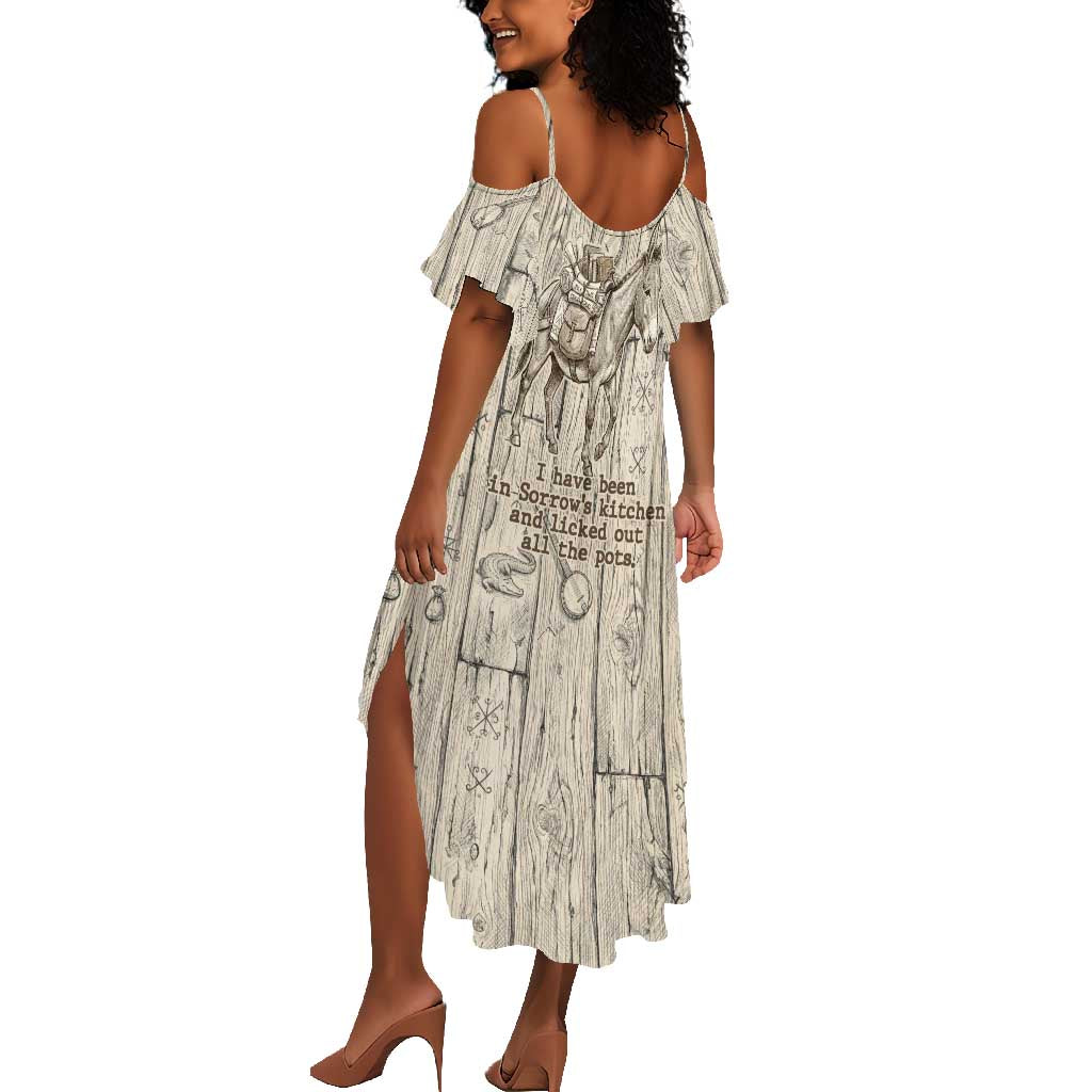 Zora Neale Hurston Summer Maxi Dress Rustic Wood Engraved Style Illustration Joyful Portrait with Book and Map Donkey - Wonder Print Shop