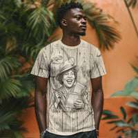 Zora Neale Hurston T shirt Rustic Wood Engraved Style Illustration Joyful Portrait with Book and Map Donkey - Wonder Print Shop