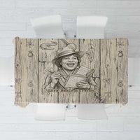 Zora Neale Hurston Tablecloth Rustic Wood Engraved Style Illustration Joyful Portrait with Book and Map Donkey - Wonder Print Shop