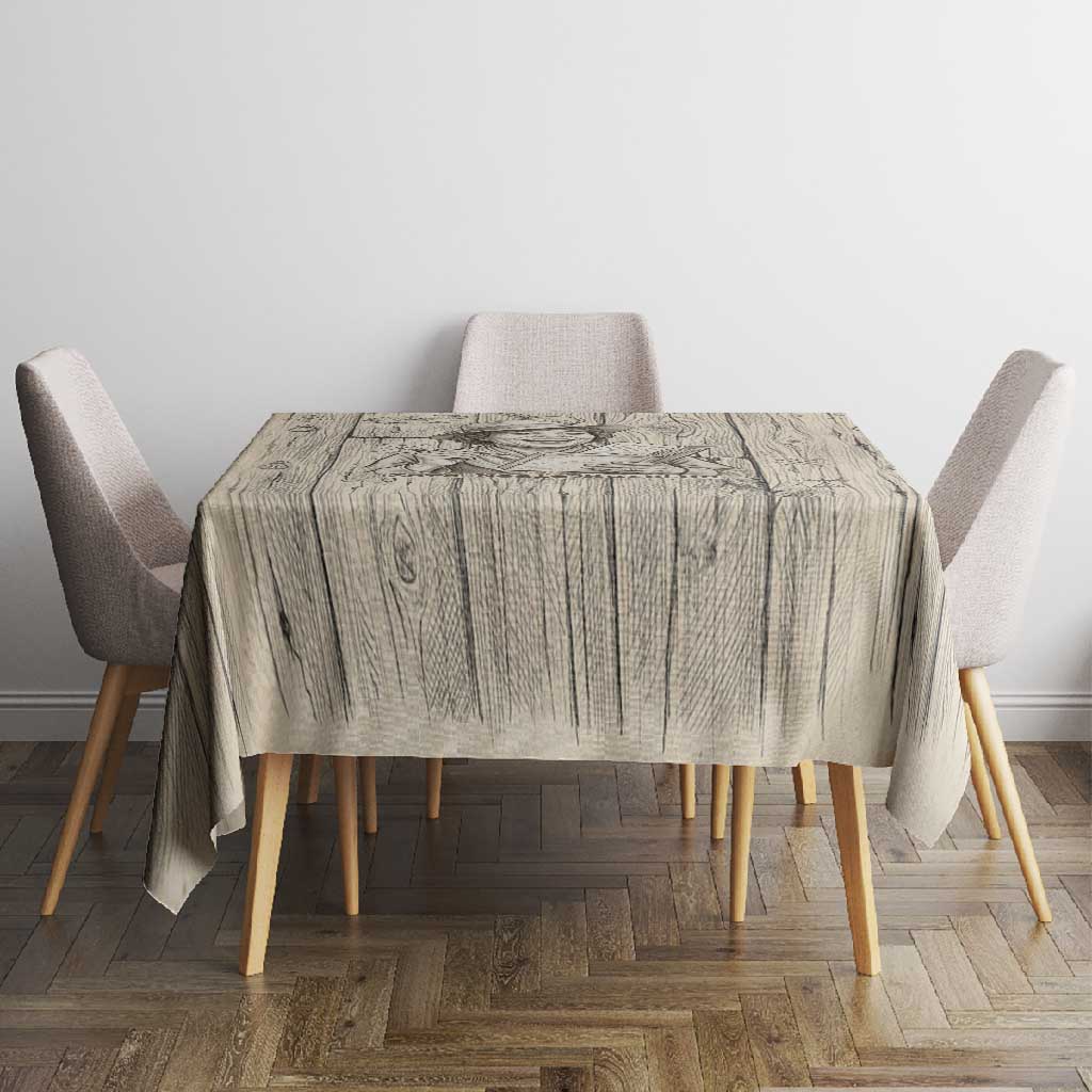Zora Neale Hurston Tablecloth Rustic Wood Engraved Style Illustration Joyful Portrait with Book and Map Donkey - Wonder Print Shop