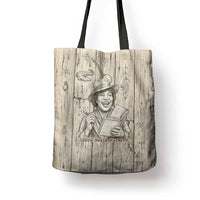 Zora Neale Hurston Tote Bag Rustic Wood Engraved Style Illustration Joyful Portrait with Book and Map Donkey - Wonder Print Shop