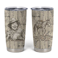 Zora Neale Hurston Tumbler Cup Rustic Wood Engraved Style Illustration Joyful Portrait with Book and Map Donkey - Wonder Print Shop