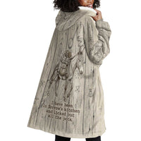 Zora Neale Hurston Wearable Blanket Hoodie Rustic Wood Engraved Style Illustration Joyful Portrait with Book and Map Donkey - Wonder Print Shop