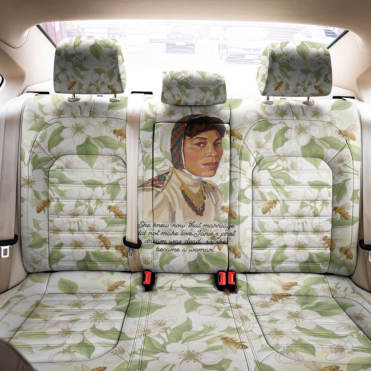 Zora Neale Hurston Back Car Seat Cover Floral Illustration Featuring Janie’s Dream from Their Eyes Were Watching God - Wonder Print Shop