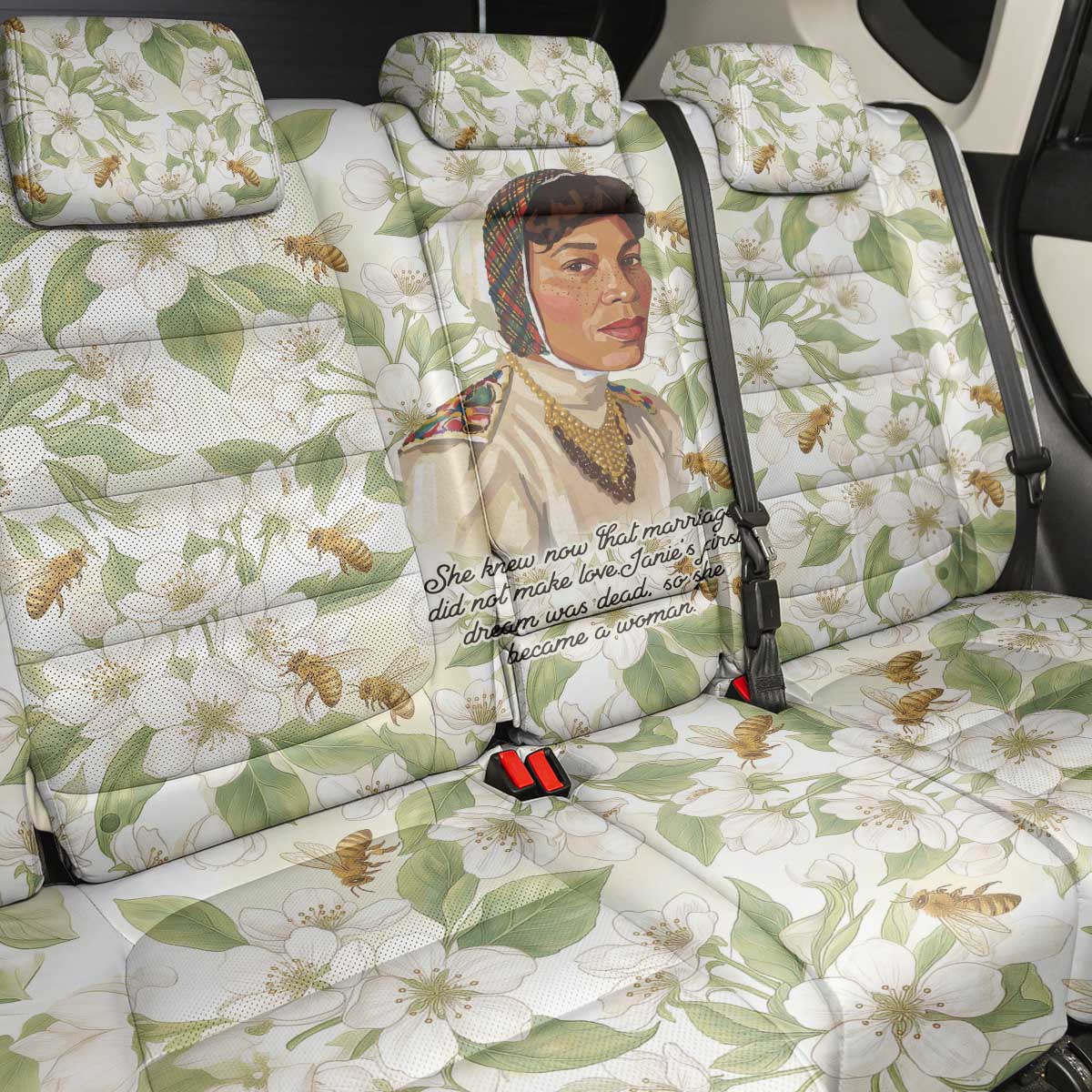 Zora Neale Hurston Back Car Seat Cover Floral Illustration Featuring Janie’s Dream from Their Eyes Were Watching God - Wonder Print Shop