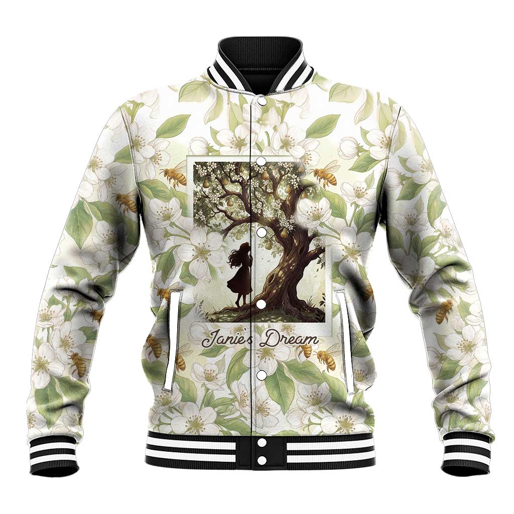 Zora Neale Hurston Baseball Jacket Floral Illustration Featuring Janie’s Dream from Their Eyes Were Watching God - Wonder Print Shop