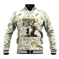 Zora Neale Hurston Baseball Jacket Floral Illustration Featuring Janie’s Dream from Their Eyes Were Watching God - Wonder Print Shop