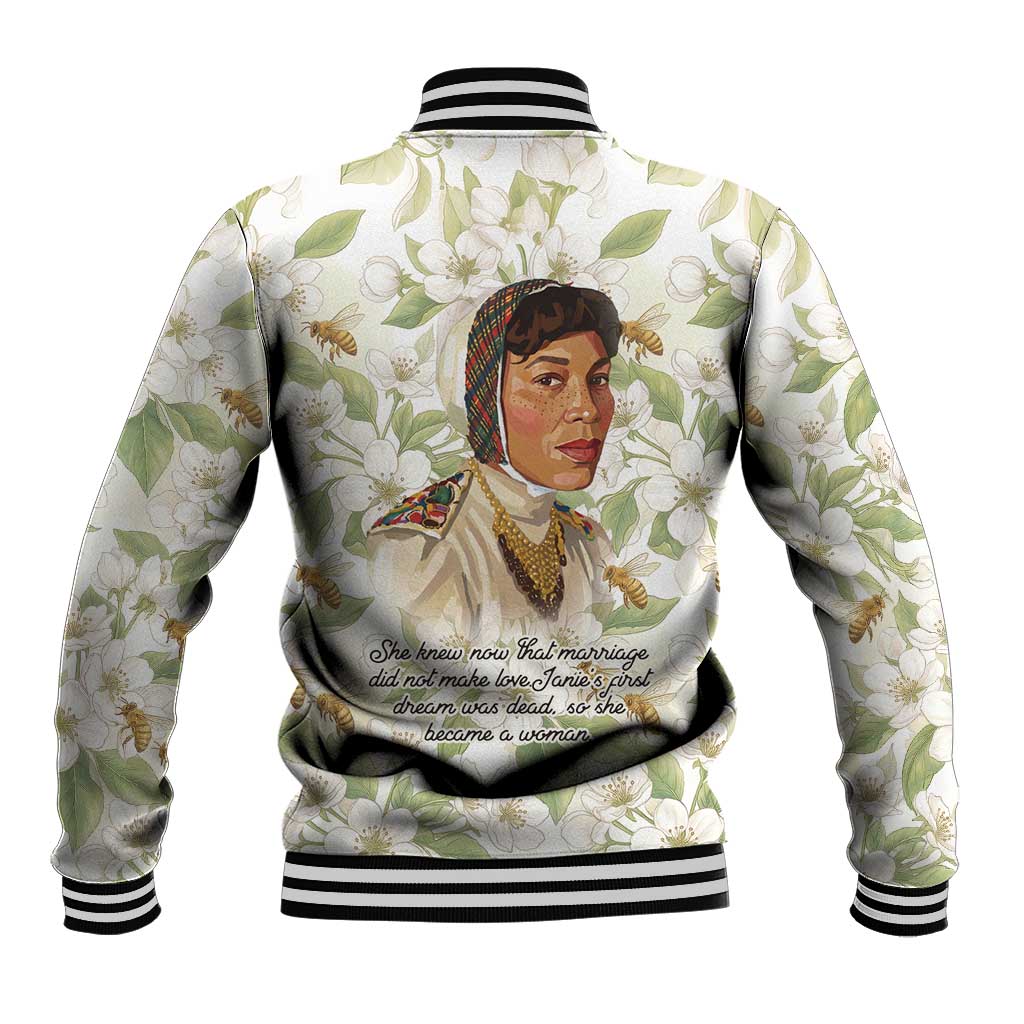 Zora Neale Hurston Baseball Jacket Floral Illustration Featuring Janie’s Dream from Their Eyes Were Watching God - Wonder Print Shop