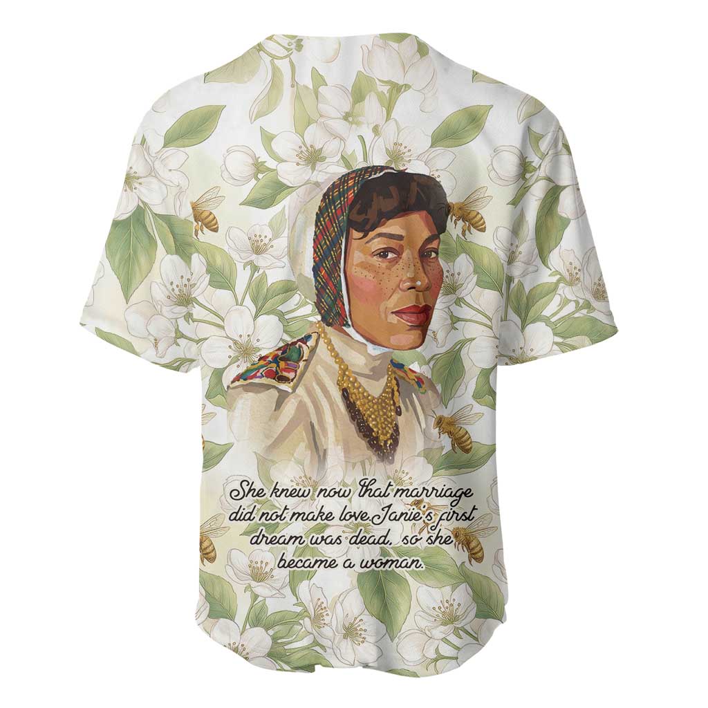Zora Neale Hurston Baseball Jersey Floral Illustration Featuring Janie’s Dream from Their Eyes Were Watching God - Wonder Print Shop