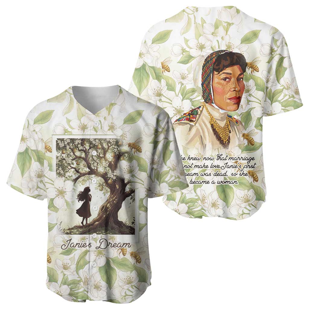 Zora Neale Hurston Baseball Jersey Floral Illustration Featuring Janie’s Dream from Their Eyes Were Watching God - Wonder Print Shop
