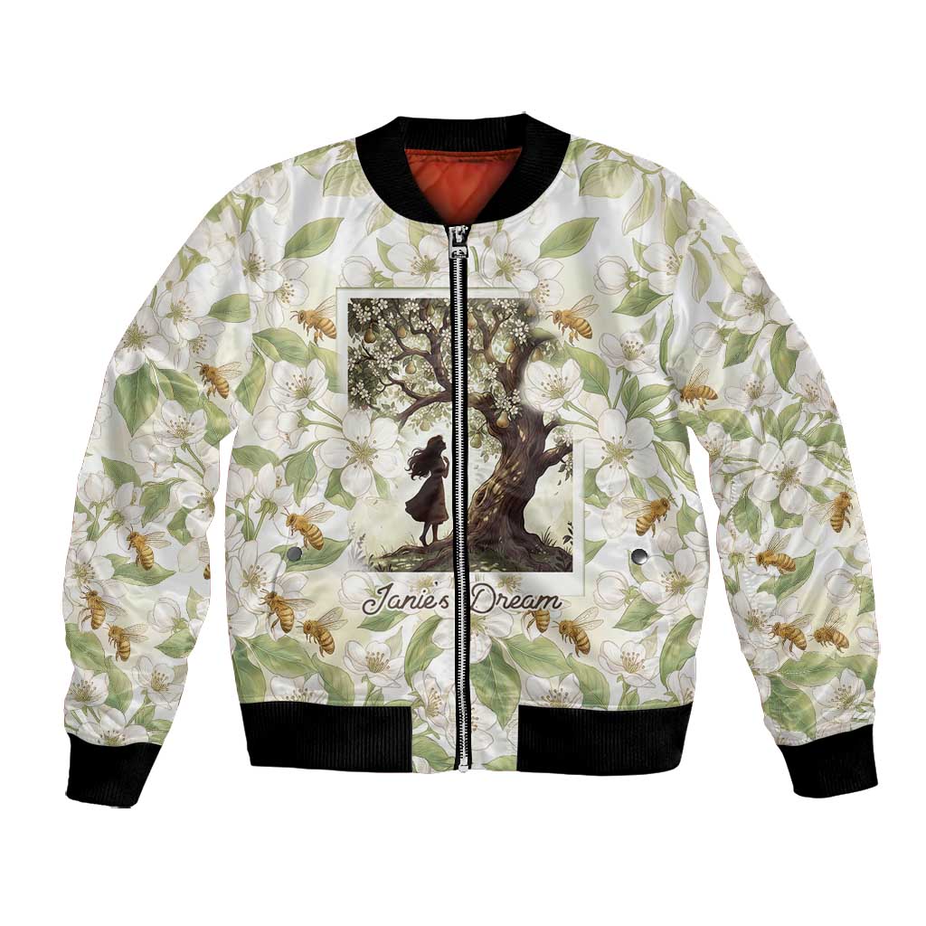 Zora Neale Hurston Bomber Jacket Floral Illustration Featuring Janie’s Dream from Their Eyes Were Watching God - Wonder Print Shop