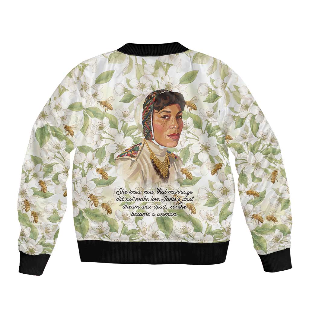 Zora Neale Hurston Bomber Jacket Floral Illustration Featuring Janie’s Dream from Their Eyes Were Watching God - Wonder Print Shop
