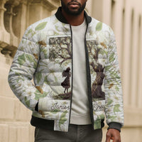 Zora Neale Hurston Bomber Puffer Jacket Floral Illustration Featuring Janie’s Dream from Their Eyes Were Watching God - Wonder Print Shop