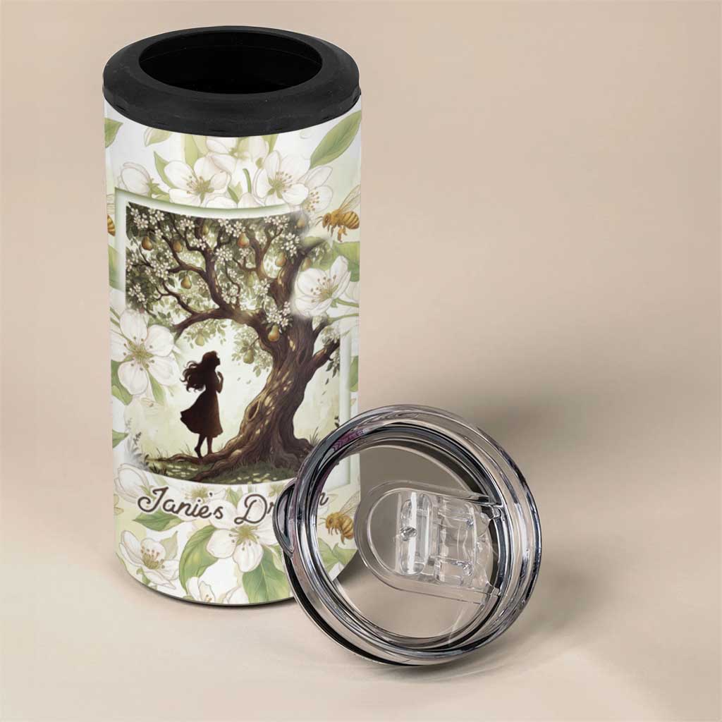 Zora Neale Hurston 4 in 1 Can Cooler Tumbler Floral Illustration Featuring Janie’s Dream from Their Eyes Were Watching God - Wonder Print Shop
