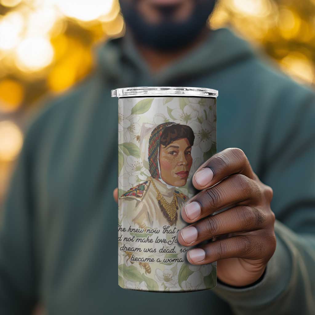 Zora Neale Hurston 4 in 1 Can Cooler Tumbler Floral Illustration Featuring Janie’s Dream from Their Eyes Were Watching God - Wonder Print Shop