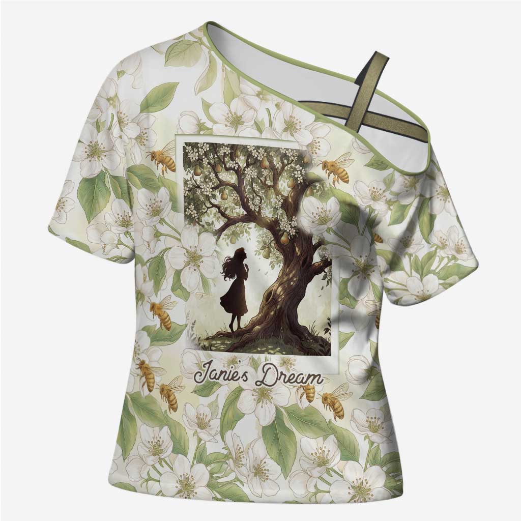Zora Neale Hurston Cross Shoulder Shirt Floral Illustration Featuring Janie’s Dream from Their Eyes Were Watching God - Wonder Print Shop