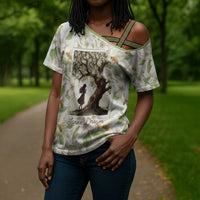 Zora Neale Hurston Cross Shoulder Shirt Floral Illustration Featuring Janie’s Dream from Their Eyes Were Watching God - Wonder Print Shop