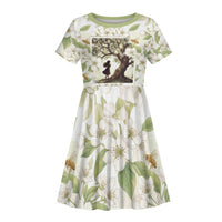 Zora Neale Hurston Kid Short Sleeve Dress Floral Illustration Featuring Janie’s Dream from Their Eyes Were Watching God - Wonder Print Shop