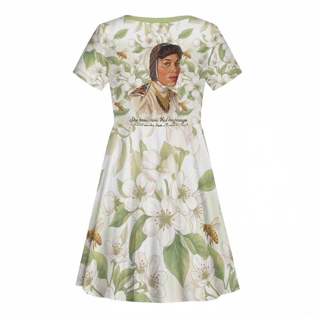 Zora Neale Hurston Kid Short Sleeve Dress Floral Illustration Featuring Janie’s Dream from Their Eyes Were Watching God - Wonder Print Shop