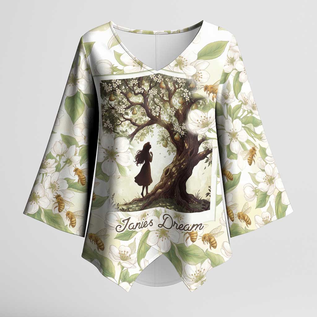 Zora Neale Hurston Kimono Sleeve Blouse Floral Illustration Featuring Janie’s Dream from Their Eyes Were Watching God - Wonder Print Shop