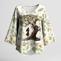 Zora Neale Hurston Kimono Sleeve Blouse Floral Illustration Featuring Janie’s Dream from Their Eyes Were Watching God - Wonder Print Shop